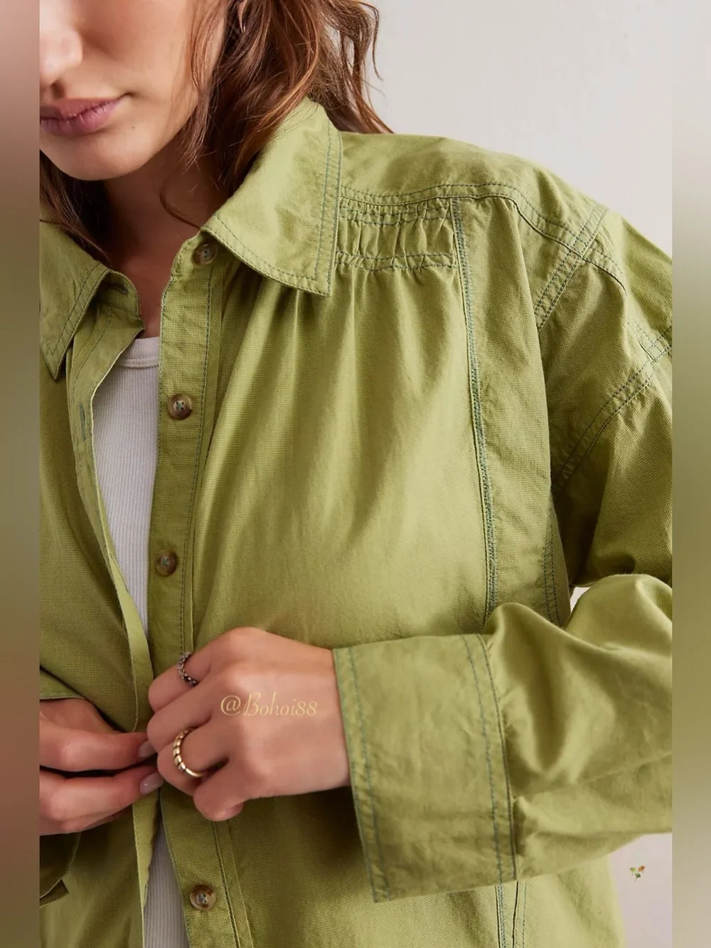 NWT Free People We The Free Garden State Shirt Oversized Shacket